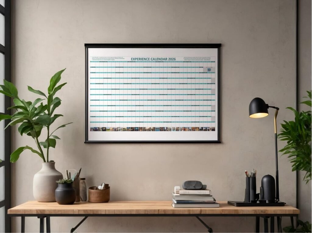 The Experience Calendar displayed on a wall